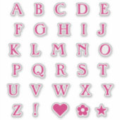 Sticker Lettres texte de monogramme rose chaud Alphabet St (Devant)