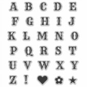 Sticker Lettres Thème Ouest Noir Alphabet Monogramme (Devant)
