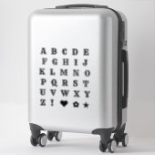 Sticker Lettres Thème Ouest Noir Alphabet Monogramme (Sur valise)