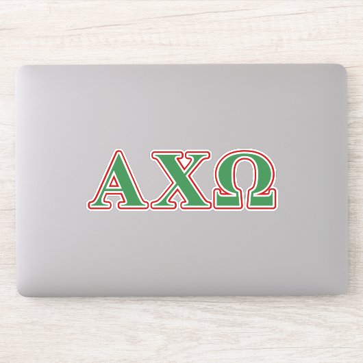 Sticker Lettres vert et rouge Alphi Chi Omega (Ordinateur)