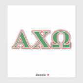 Sticker Lettres vert et rouge Alphi Chi Omega (Feuille)