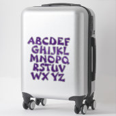 Sticker Lettres violettes Paroi Alphabet Transparent (Sur valise)