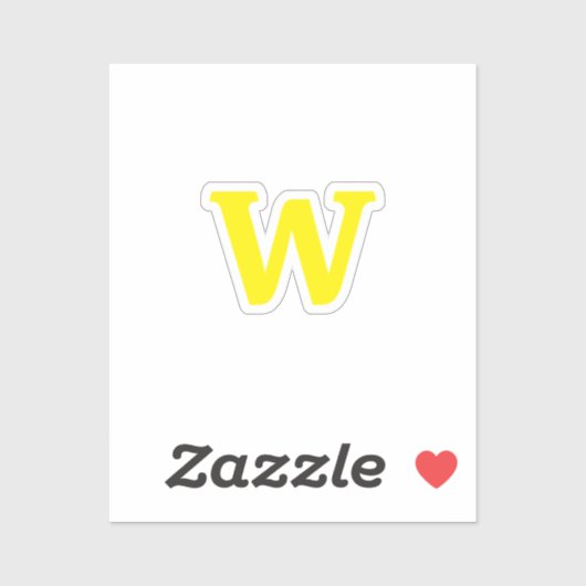 Sticker Lettrine initiale jaune vif moderne  (Feuille)