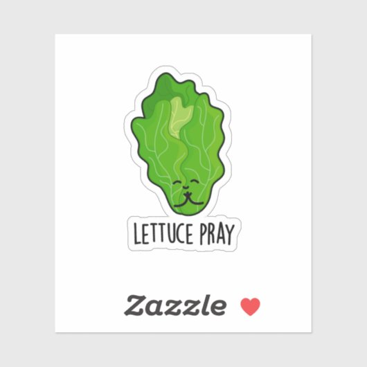 Sticker Lettuce Pray Drôle Veggie Pun (Feuille)