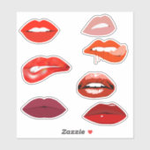 Sticker Lèvres Bouche rouge (Feuille)