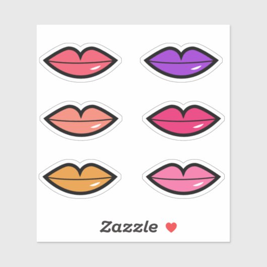 Sticker Lèvres brillantes (Feuille)