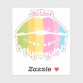 Sticker Lèvres de fusion colorées (Feuille)