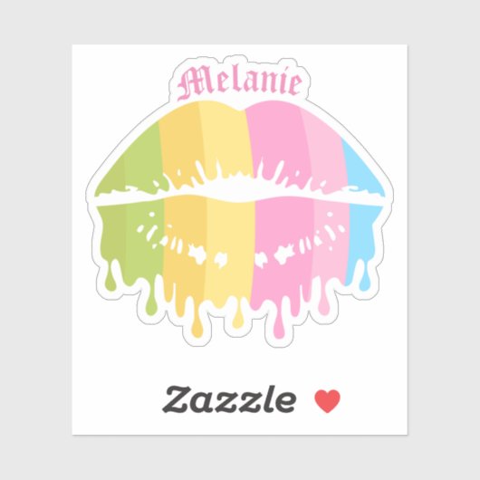 Sticker Lèvres de fusion colorées (Feuille)