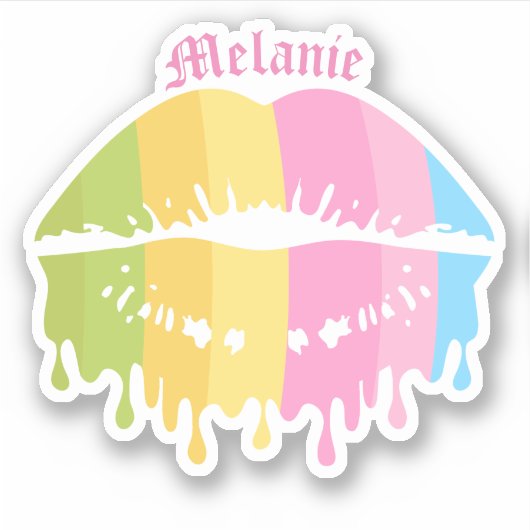 Sticker Lèvres de fusion colorées (Devant)