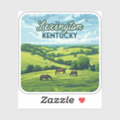 Sticker Lexington Kentucky Horloges Bluegrass Fermes Vinta (Feuille)