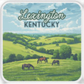 Sticker Lexington Kentucky Horloges Bluegrass Fermes Vinta (Devant)