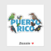 Sticker L'exploit de Porto Rico Birdorable. Oiseaux endémi (Feuille)