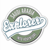 Sticker L'explorateur saoudien dans le logo aventure (Devant)