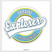 Sticker L'explorateur ukrainien dans le logo aventure. (Feuille)