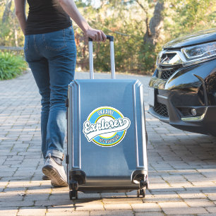 Sticker L'explorateur ukrainien dans le logo aventure.