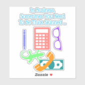 Sticker Lézard au travail (Feuille)