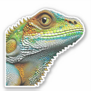 Sticker Lézard d'aspect cool Art IA