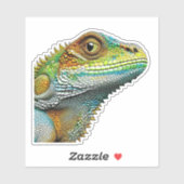 Sticker Lézard d'aspect cool Art IA (Feuille)