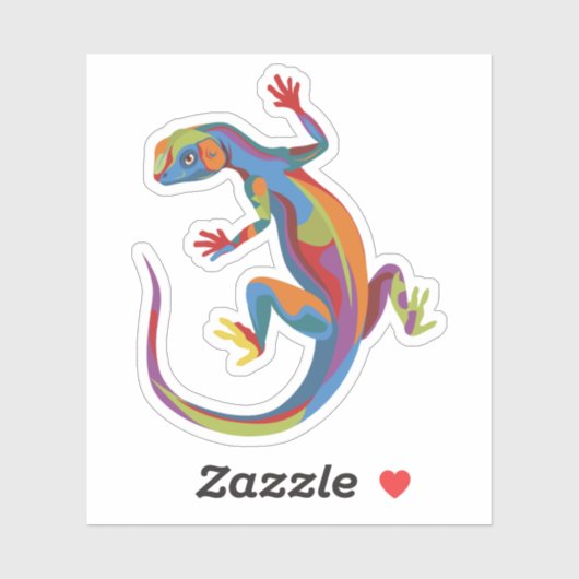 Sticker Lézard Peint (Feuille)