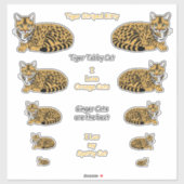 Sticker Lg Tabby Chats Orange (Feuille)
