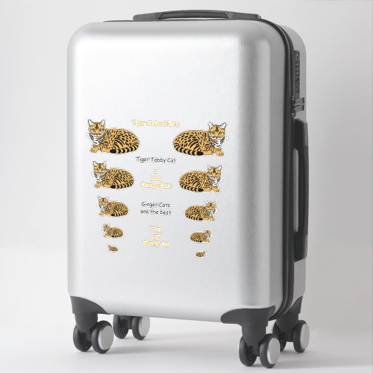 Sticker Lg Tabby Chats Orange (Sur valise)