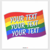Sticker LGBT Flying Rainbow Gay pride Drapeau Texte Queer (Feuille)