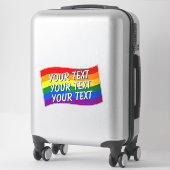 Sticker LGBT Flying Rainbow Gay pride Drapeau Texte Queer (Sur valise)
