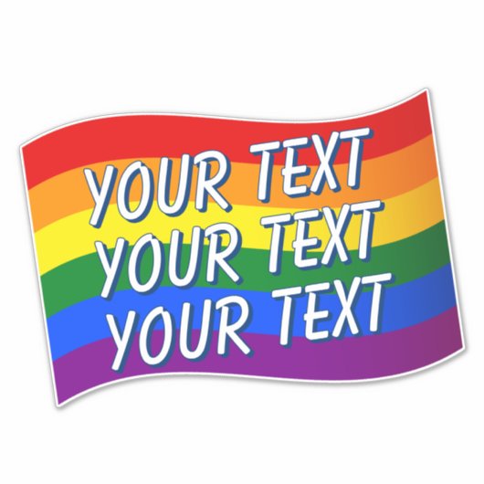 Sticker LGBT Flying Rainbow Gay pride Drapeau Texte Queer (Devant)