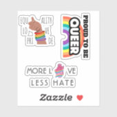 Sticker LGBT trans queer rainbow Graphiques citation bund (Feuille)