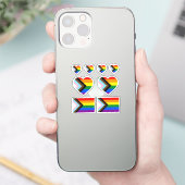 Sticker LGBTQ & Fierté - Arc-en-ciel - Drapeau de progress (Téléphone)