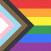Sticker LGBTQ & Fierté - Drapeau de Progrès Arc-en-ciel / (Recto)