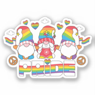 Sticker LGBTQ - Fierté - Gnome de jardin - Couleur arc-en-