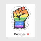 Sticker LGBTQ - Fierté traditionnelle arc-en-ciel (Feuille)