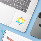 Sticker LGBTQ Juif Israël Étoile De David Pride Mois (Ordinateur portable avec iPhone)