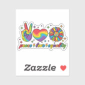 Sticker LGBTQ - Paix, Amour, Égalité (Feuille)