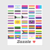 Sticker LGBTQ+ Pride flags (Feuille)