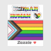 Sticker LGBTQIA+ Flag Pride et support (Feuille)