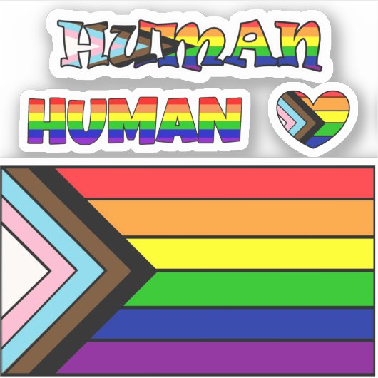 Sticker LGBTQIA+ Flag Pride et support (Devant)