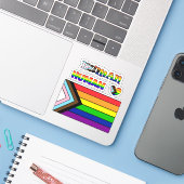 Sticker LGBTQIA+ Flag Pride et support (Ordinateur portable avec iPhone)
