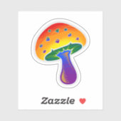 Sticker LGBTQIA Rainbow Pride Motif de champignon (Feuille)