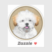 Sticker Lhasa Apso Puppy Peinture - Cute Original Chien Ar (Feuille)