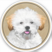 Sticker Lhasa Apso Puppy Peinture - Cute Original Chien Ar (Devant)
