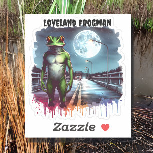 Sticker L'homme-grenouille de Loveland Cryptide de l'Ohi