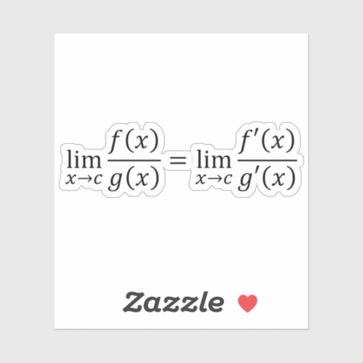 Sticker L'Hopital's Rule - Math And Calculus Basics (Feuille)