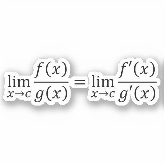Sticker L'Hopital's Rule - Math And Calculus Basics (Devant)