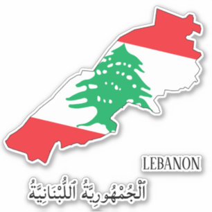 Sticker Liban Drapeau Charme Carte Patriotique
