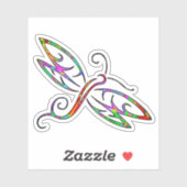 Sticker libellule colorée (Feuille)