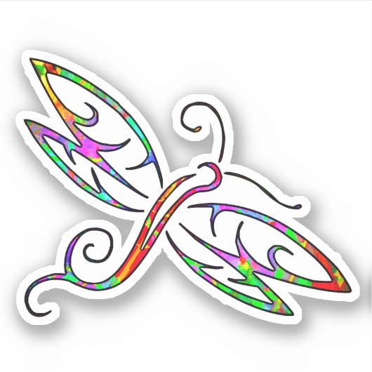 Sticker libellule colorée (Devant)