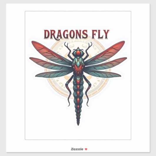 Sticker Libellule Steampunk Usinée Cool - Les Dragons Vole (Feuille)