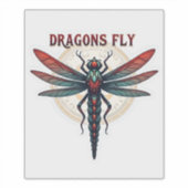 Sticker Libellule Steampunk Usinée Cool - Les Dragons Vole (Devant)